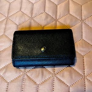 Authentic coach black leather key holder pouch ring
